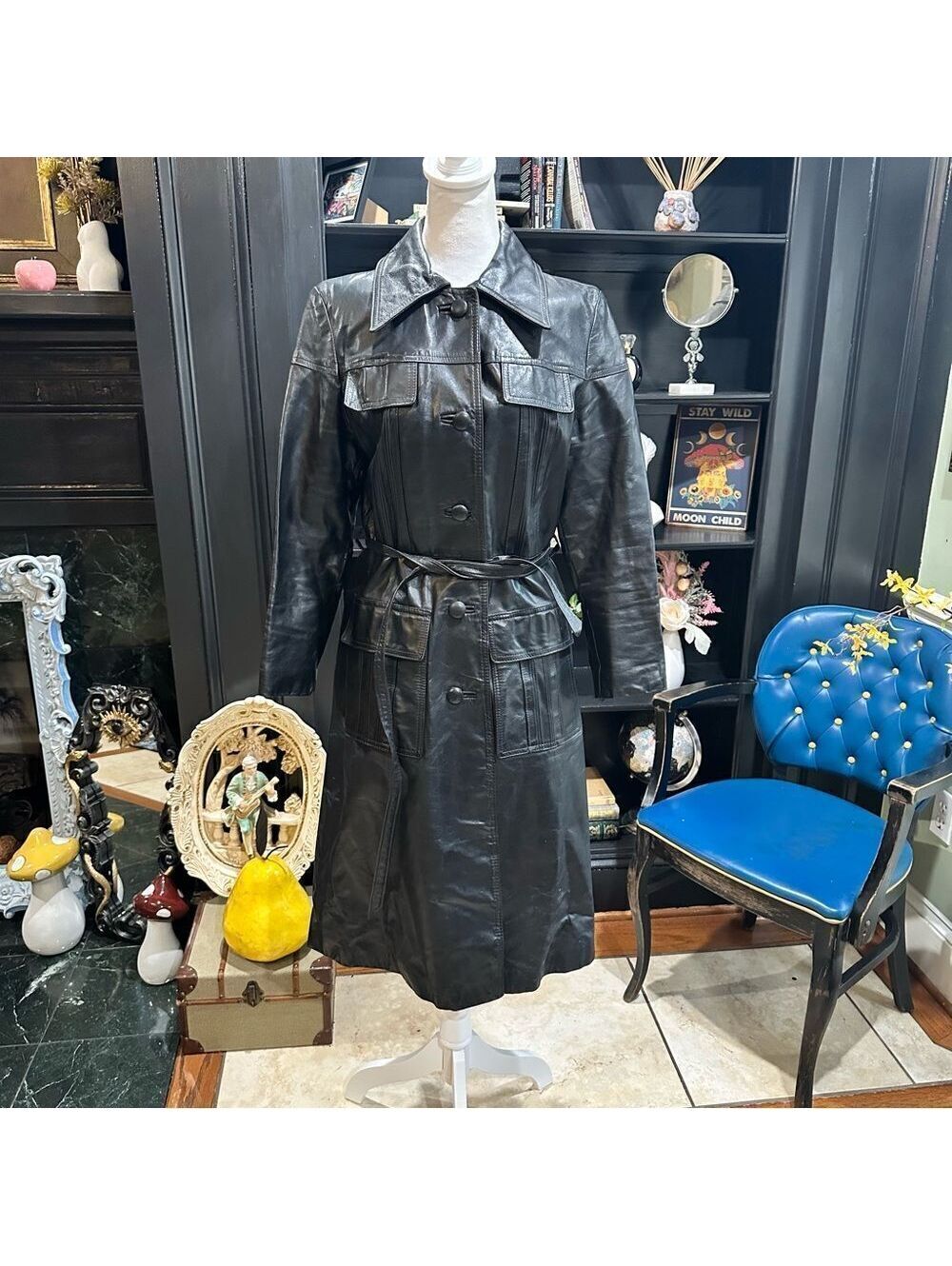 Berry’s on Main Vintage Leather Trench Coat – Size 12 Columbia SC Boutique